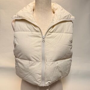 Simply Southern Off-White Cropped Puffer Vest